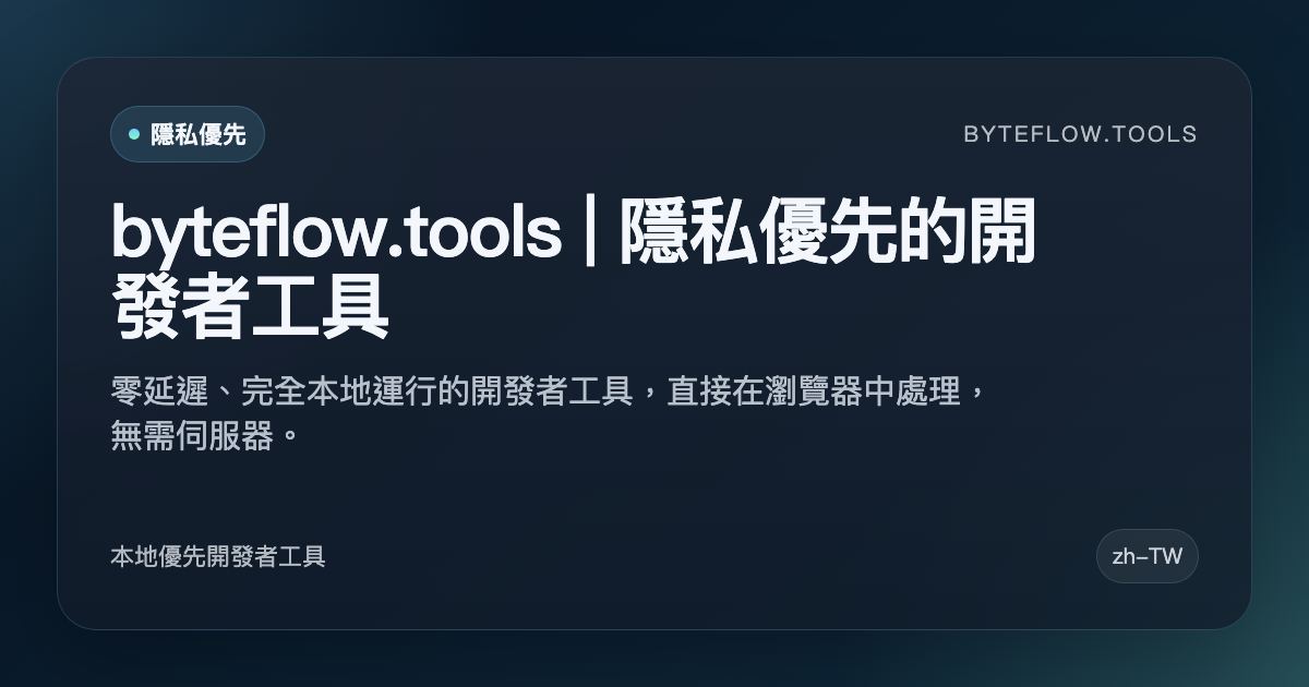byteflow.tools 路線圖