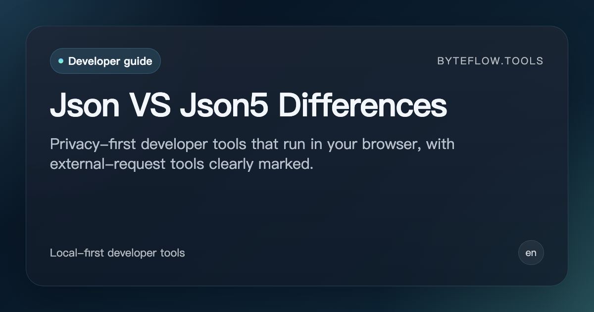 JSON vs JSON5 Differences | byteflow.tools