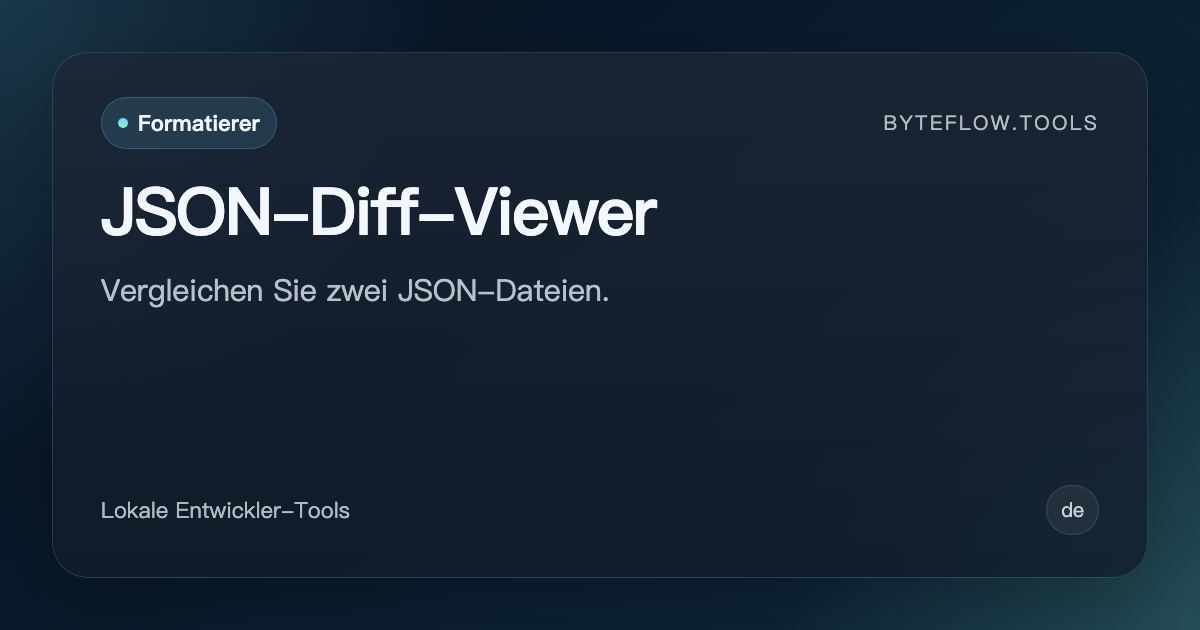 JSON-Diff-Viewer - Kostenlos online | byteflow.tools