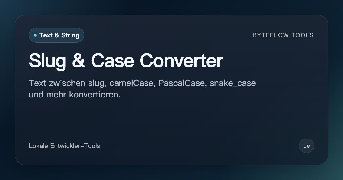 Slug & Case Converter - Kostenlos online | byteflow.tools