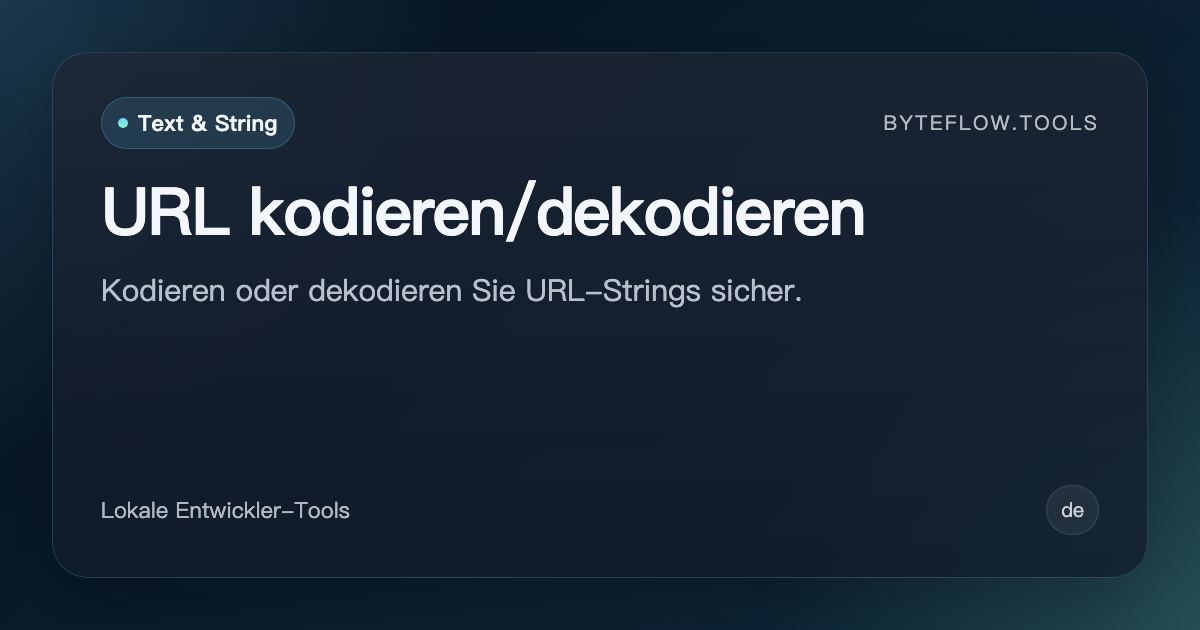 URL kodieren/dekodieren - Kostenlos online | byteflow.tools