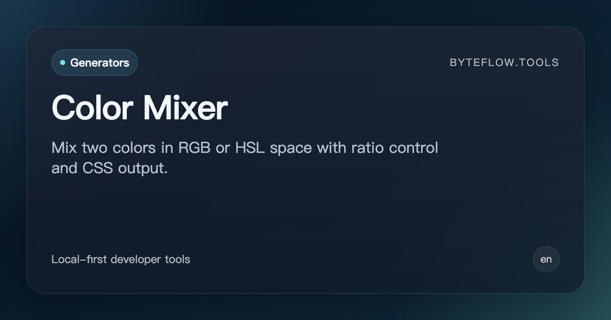 Color Mixer - Free Online | byteflow.tools