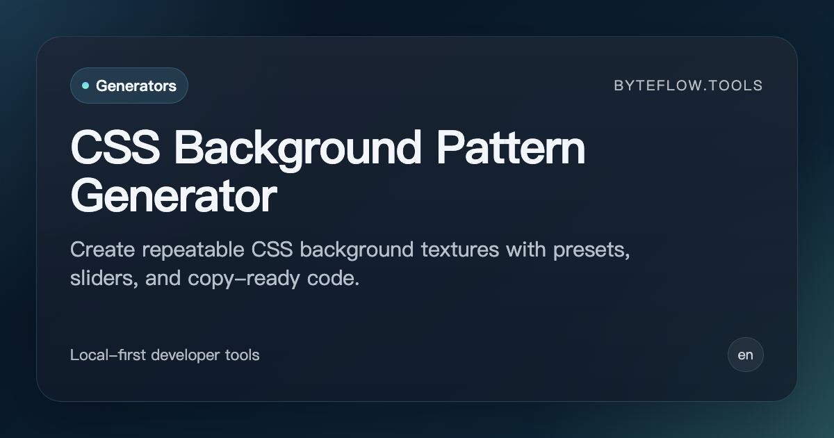 CSS Background Pattern Generator - Free Online | byteflow.tools