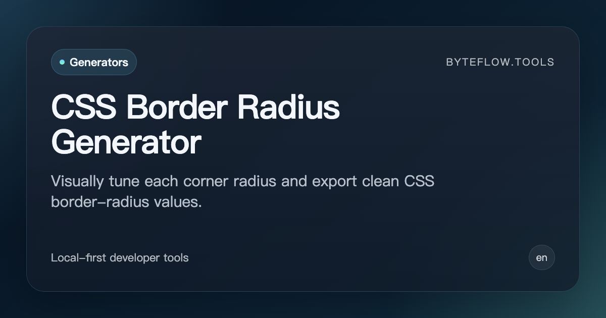 CSS Border Radius Generator - Free Online | byteflow.tools
