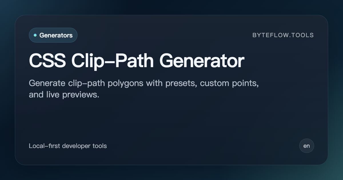 CSS Clip-Path Generator - Free Online | byteflow.tools