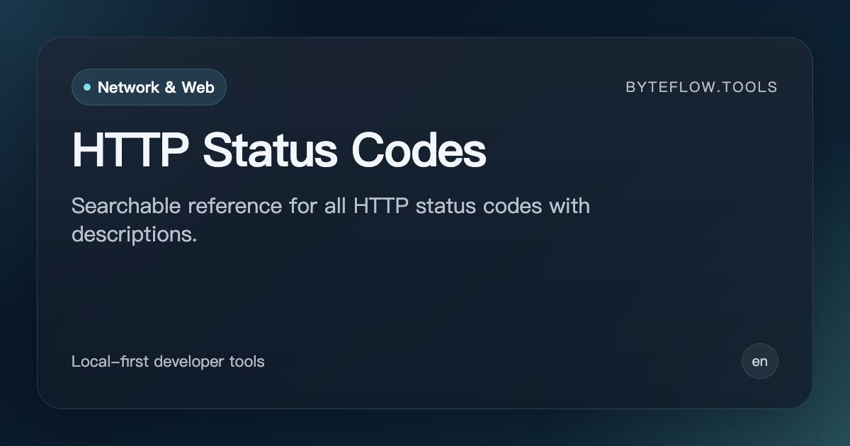 HTTP Status Codes - Free Online | byteflow.tools