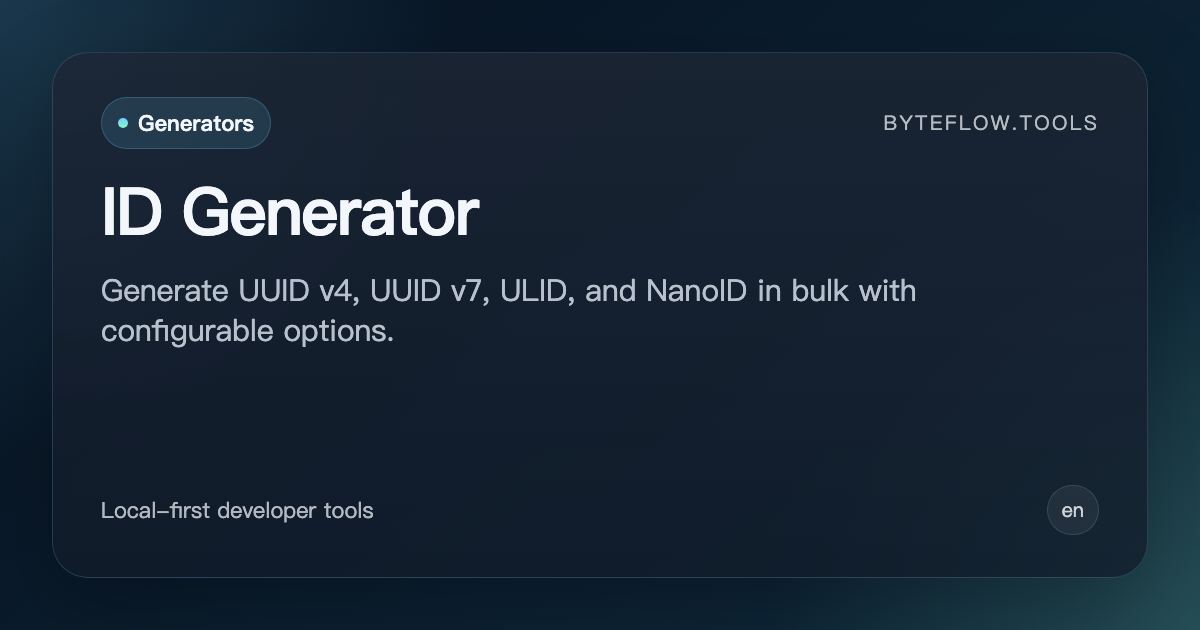 ID Generator - Free Online | byteflow.tools