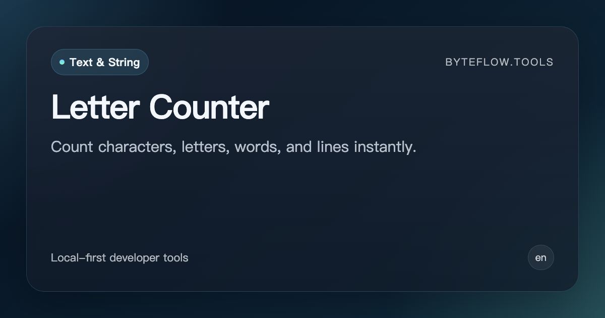 Letter Counter - Free Online | byteflow.tools