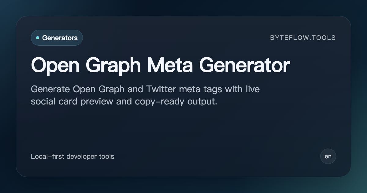 Open Graph Meta Generator - Free Online | byteflow.tools