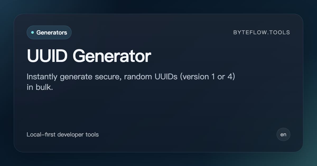 UUID Generator - Free Online | byteflow.tools