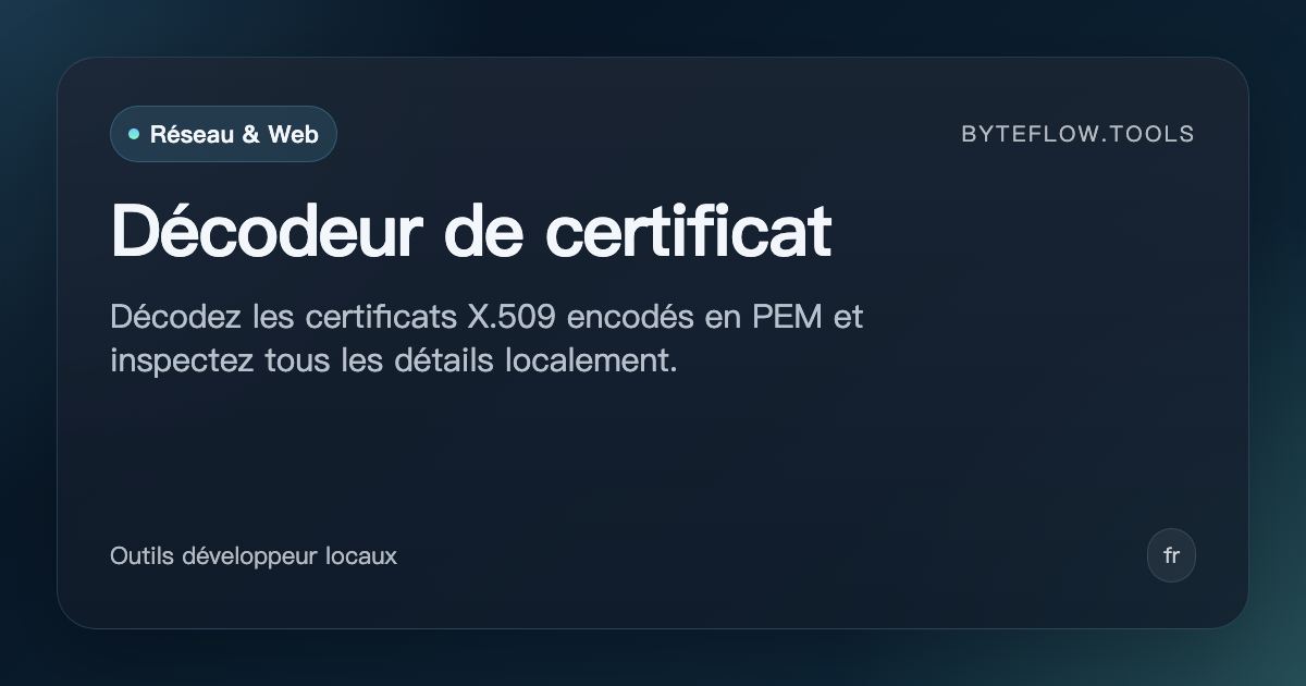 Décodeur de certificat - Outil en ligne gratuit | byteflow.tools